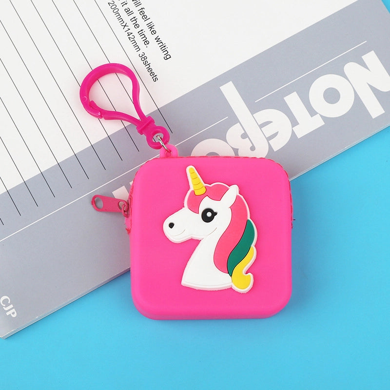 20 Pieces New Cartoon Silicone Change Storage Bag Silicone Data Cable Storage Bag Children's Points Card Storage Bag