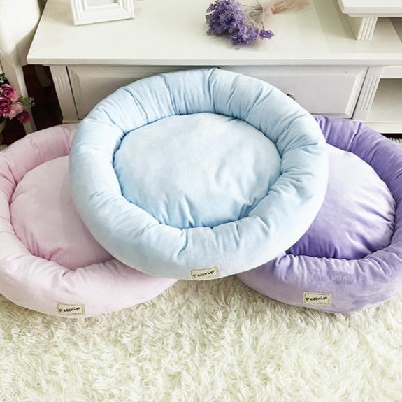 Sweet Soft Striped Bowknot Pillow Dog Cat Bed