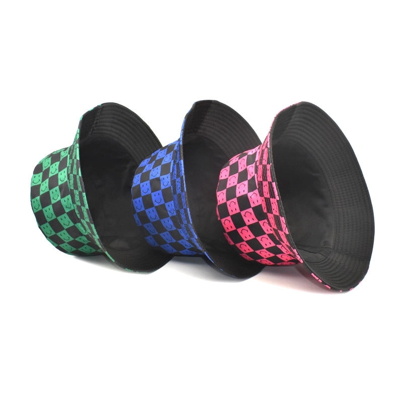 Unisex Fashion Smile Face Wide Eaves Bucket Hat