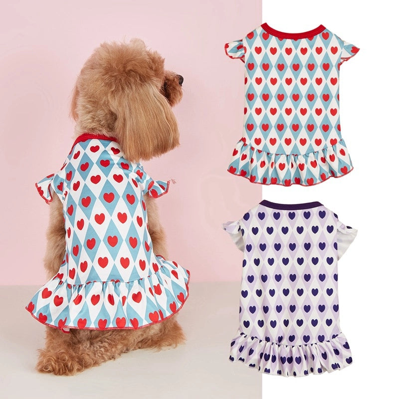Cute Polyester Heart Shape Pet Clothing