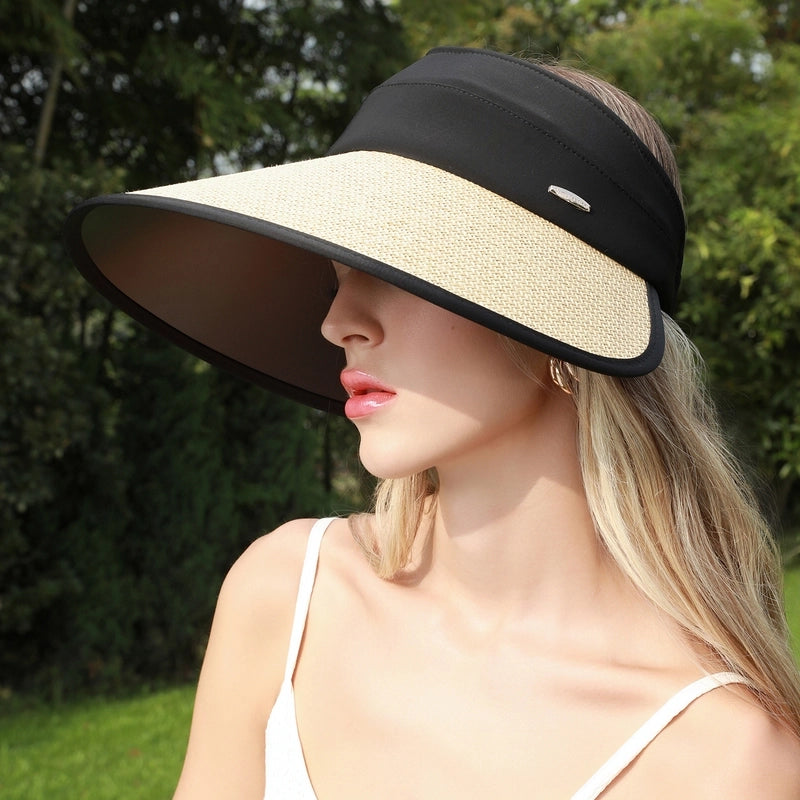 Women's Casual Minimalist Color Block Big Eaves Sun Hat