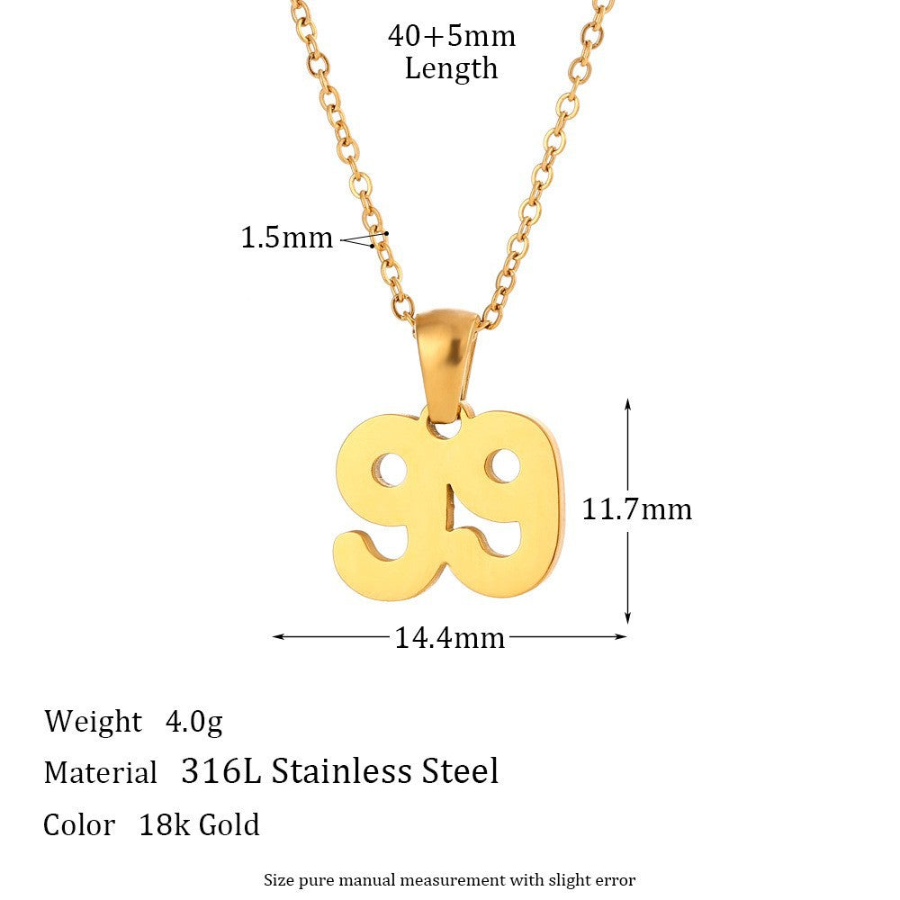 Fashion Quadrilateral Geometric Stainless Steel 18K Gold Plated Necklaces