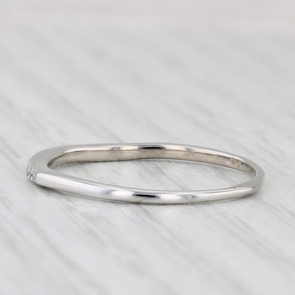 Diamond Stackable Ring 14k White Gold Wedding Band Size 9