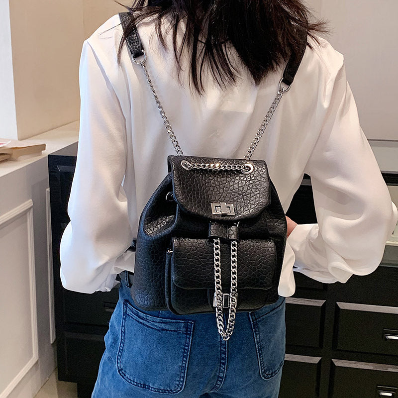 Diamond Pattern  Chain Small Backpack