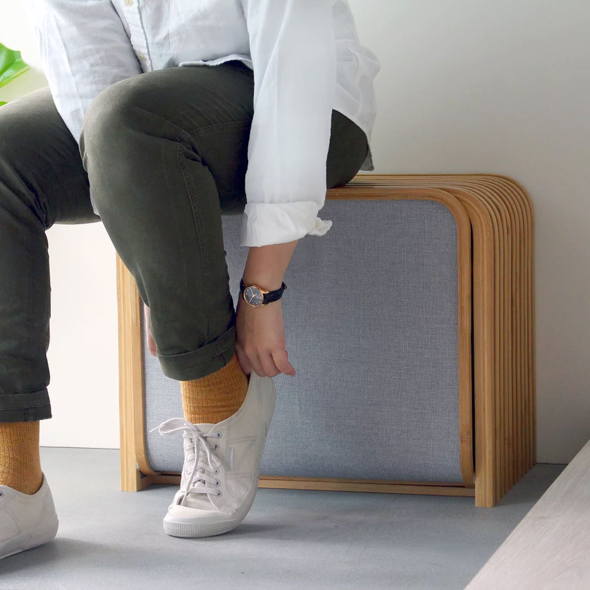Gudee Tolin Storage Bench. natural