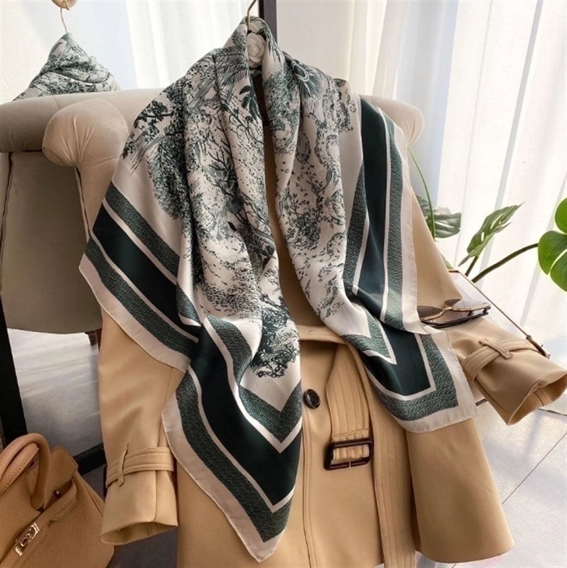 Women's Streetwear Flower Satin Printing Shawl