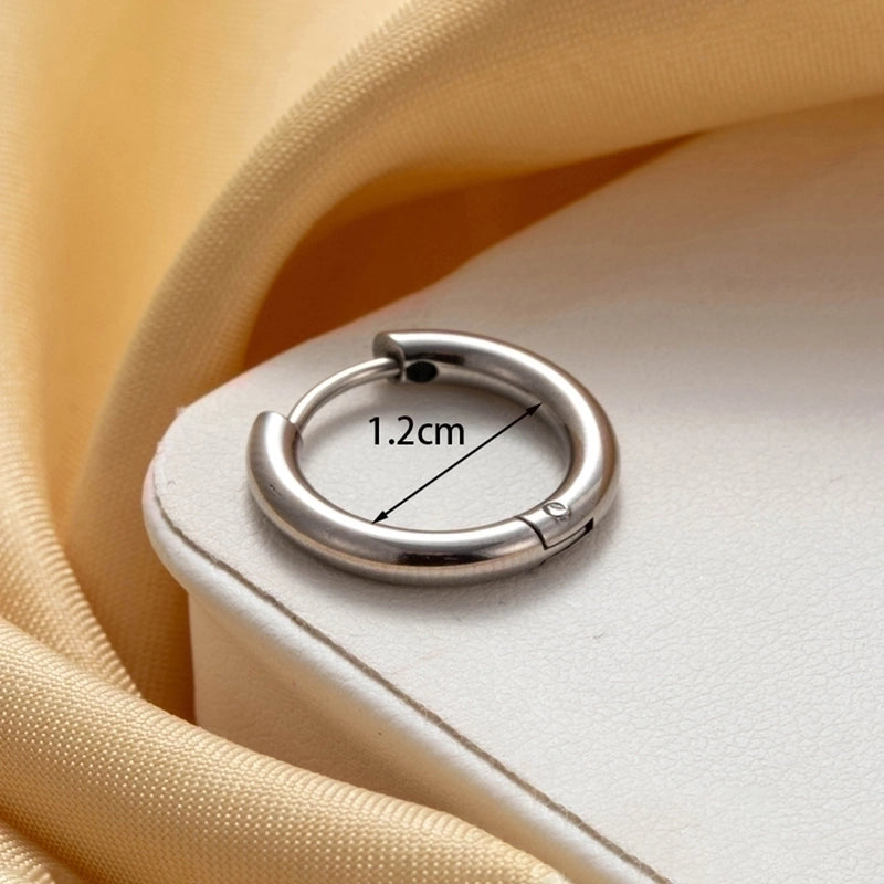 1 Piece IG Style French Style Minimalist Round 316 Stainless Steel  Earrings