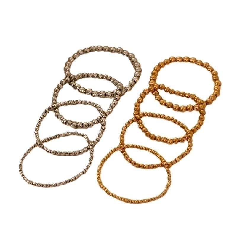 Solid Color 304 Stainless Steel 18K Gold Plated Stainless Steel Bracelets In Bulk