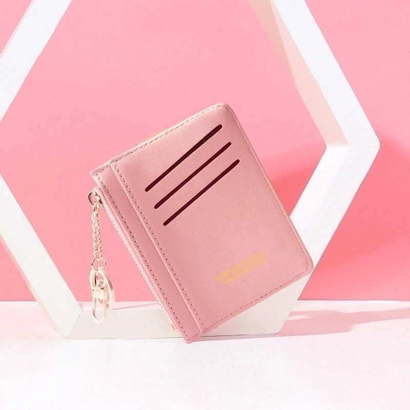 Korean Zipper Girl Coin Purse Mini Key Hook Wallet Multi-card Card Holder