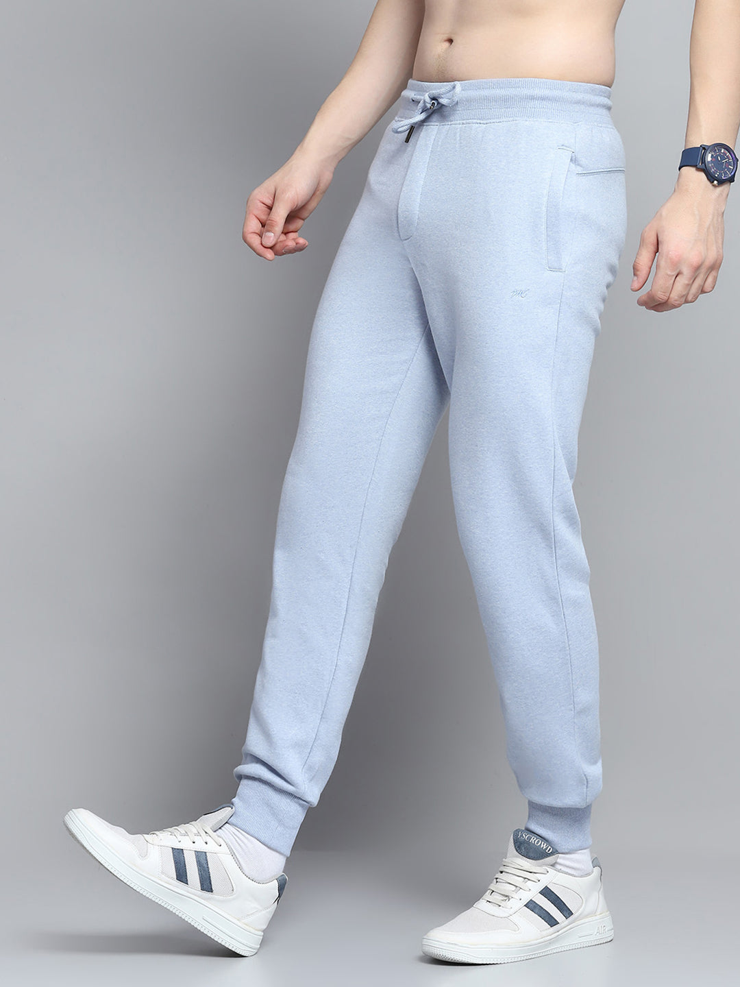 Men Sky Blue Solid   Lower