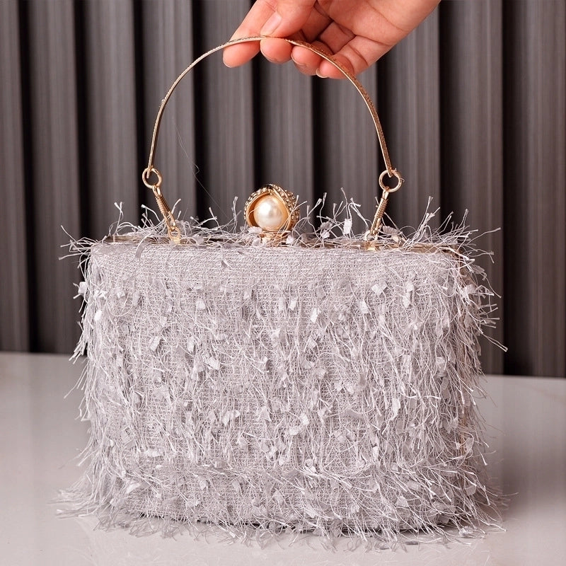 Women's Polyester Solid Color Vintage Style Classic Style Square Lock Clasp Handbag Evening Bag