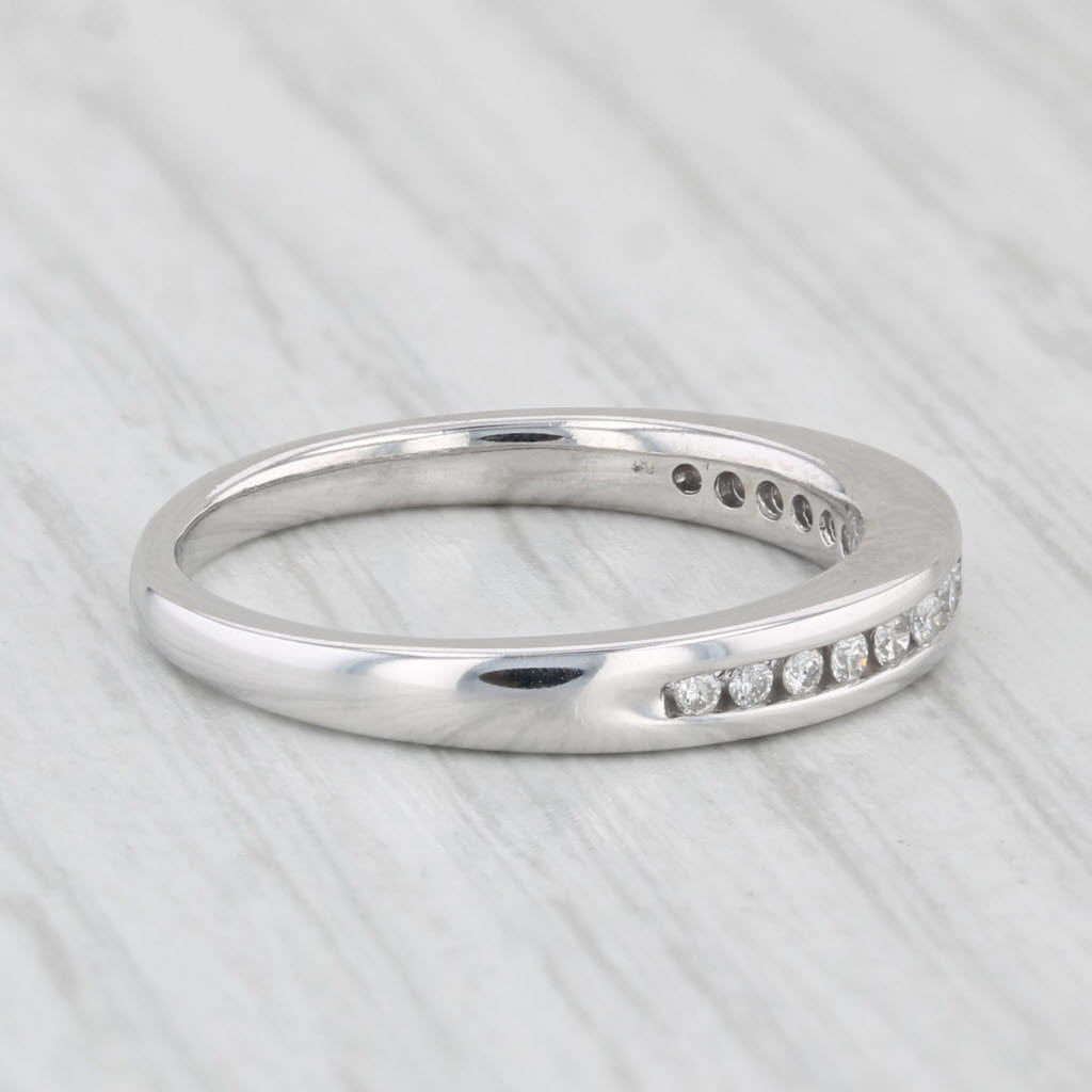 0.12ctw Diamond Women's Wedding Band 14k White Gold Size 5.5 Stackable Ring