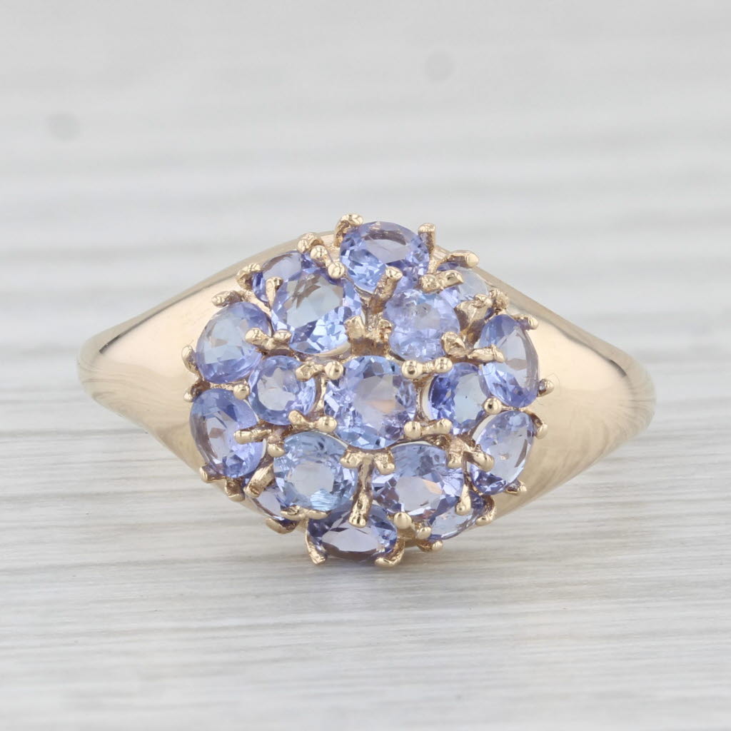 1.50ctw Tanzanite Cluster Ring 10k Yellow Gold Size 7.75