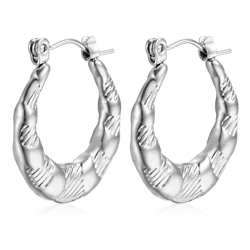 1 Pair Minimalist Classic Style Solid Color Plating 201 Stainless Steel 18K Gold Plated Earrings