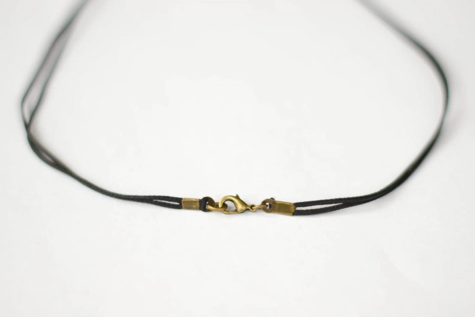 Brass Magen David Necklace on Black Cord