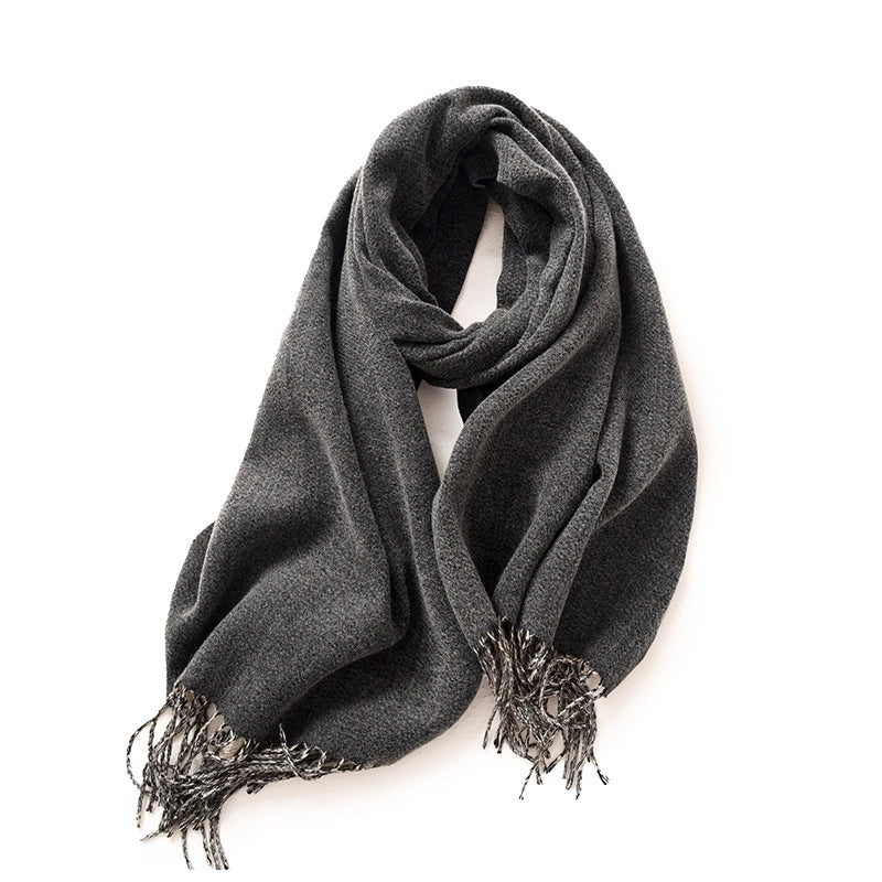 Women's Minimalist Solid Color Polyester Scarf