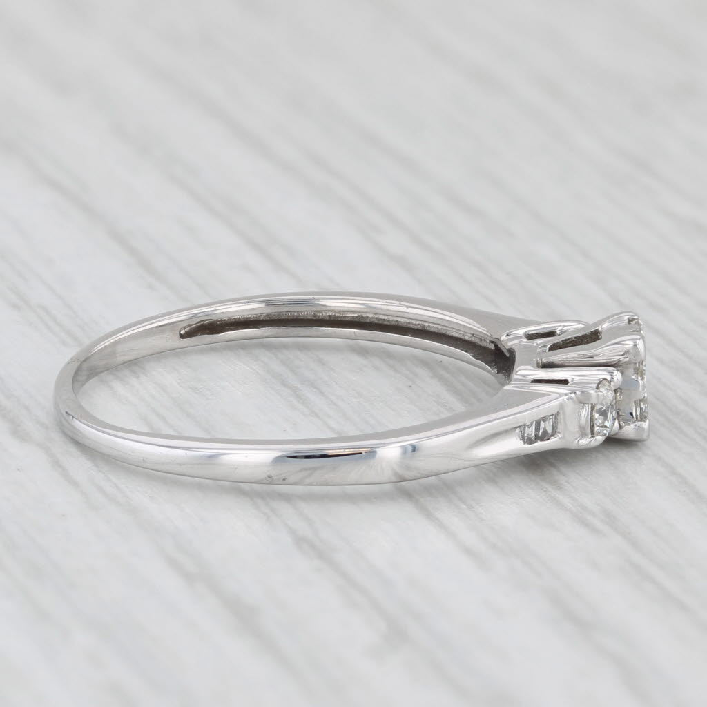 0.30ctw Princess Diamond Engagement Ring 10k White Gold Size 8.5