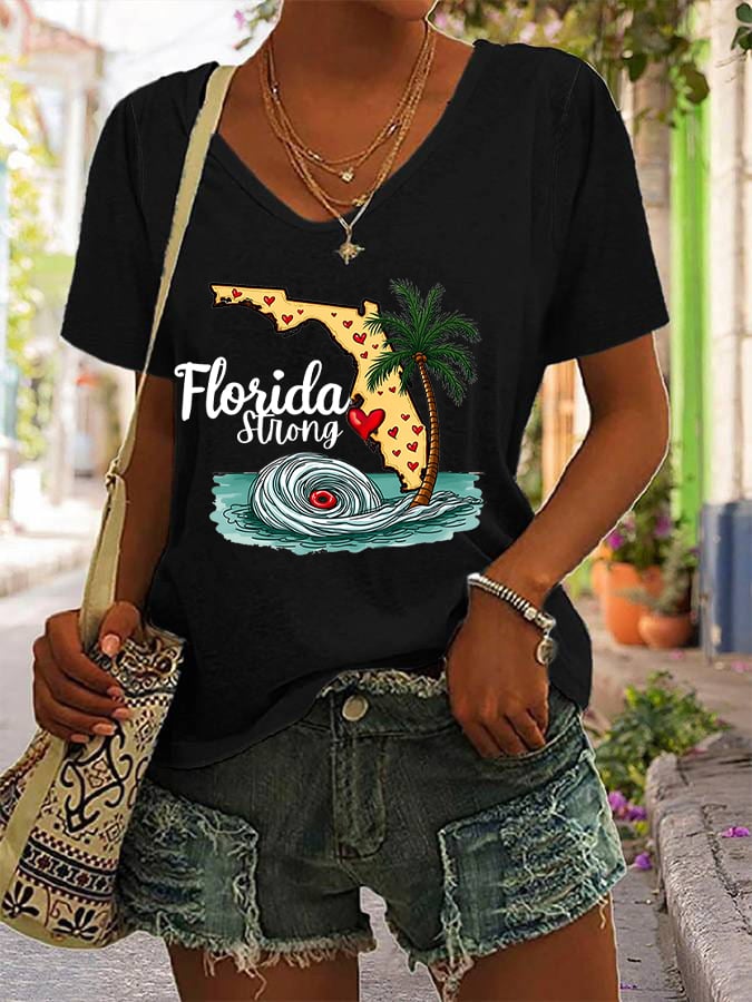 Women's Florida Strong Casual V-Neck T-Shirt