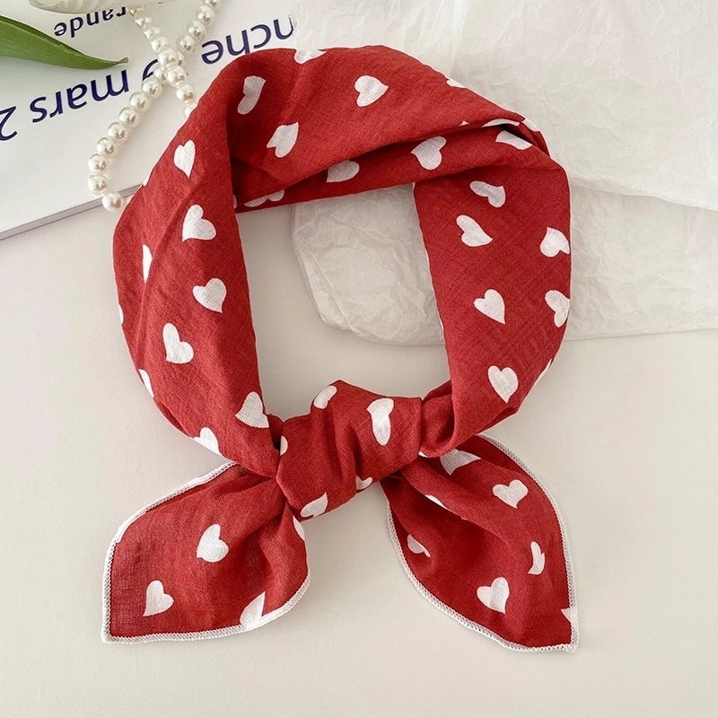 Women's Sweet Minimalist Color Block Cotton And Linen Printing Scarf