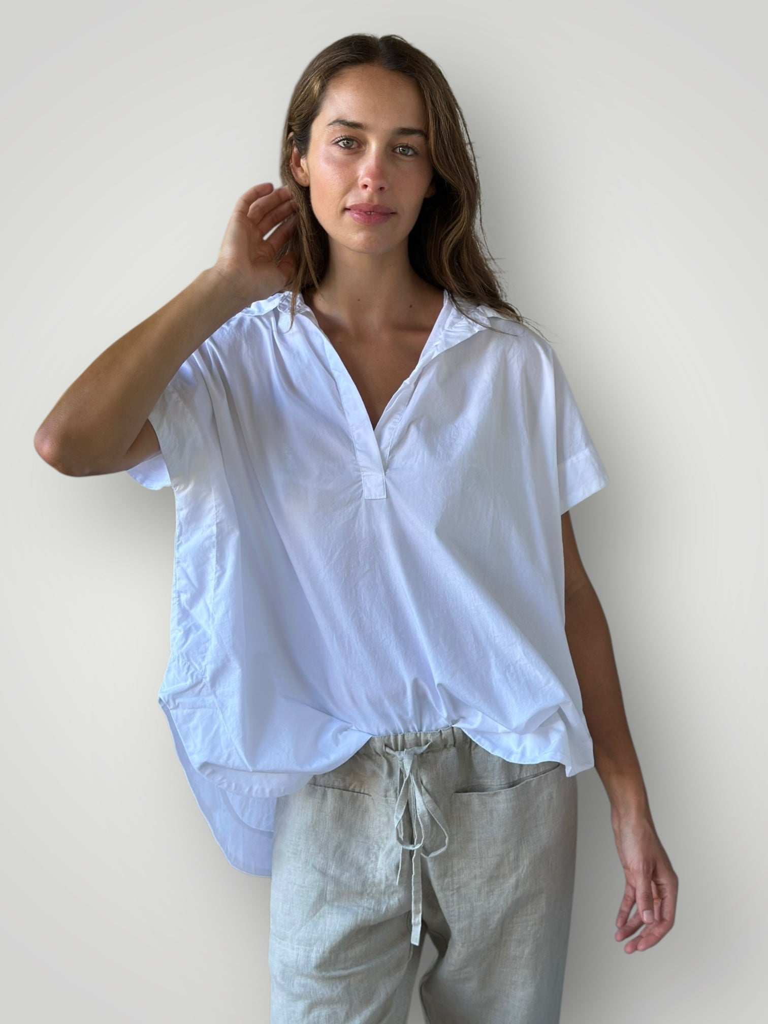 tara top - white cotton