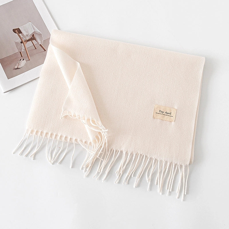 Women's Sweet Solid Color Polyester Scarf
