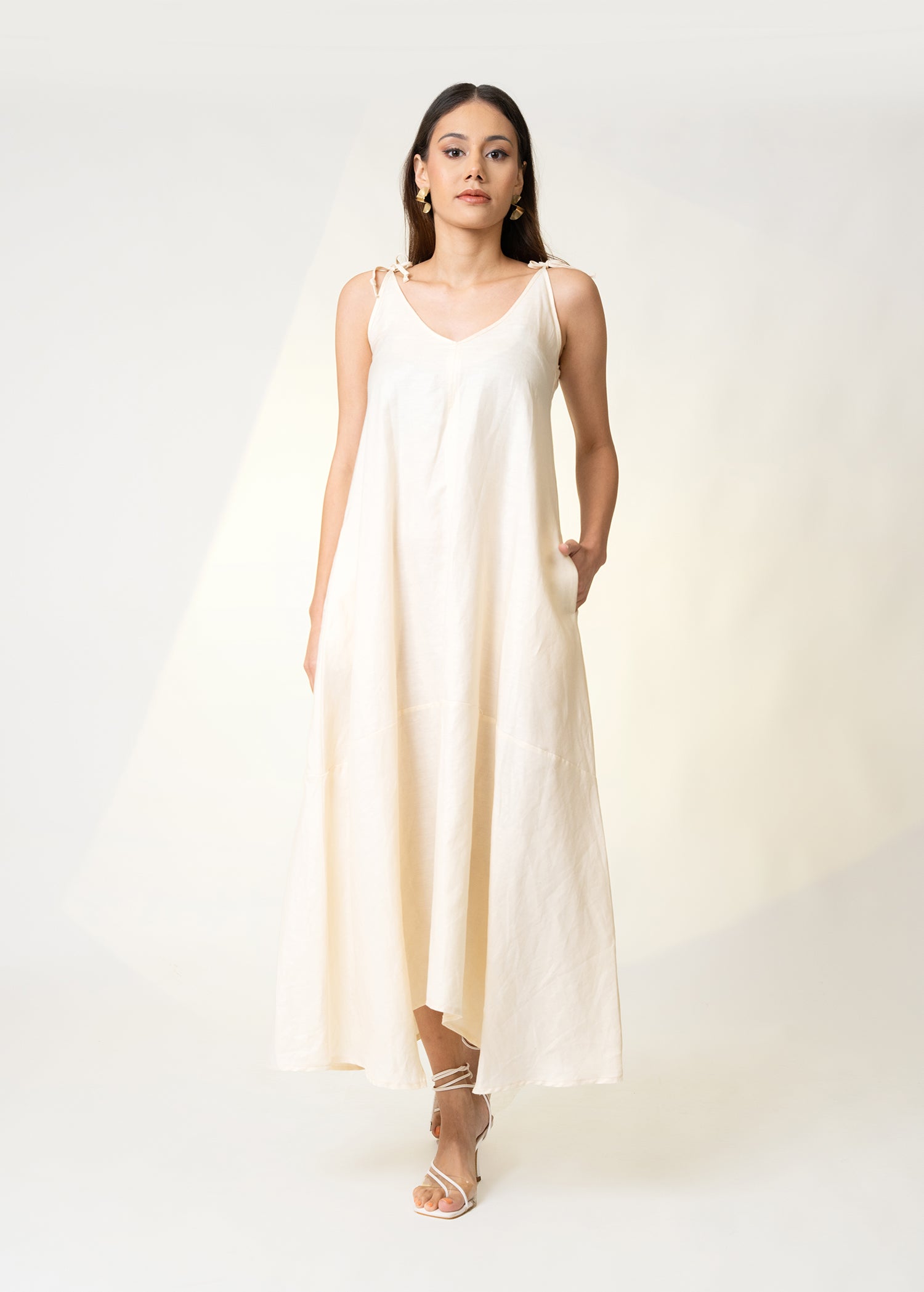 Strappy Maxi Dress With Side Pockets