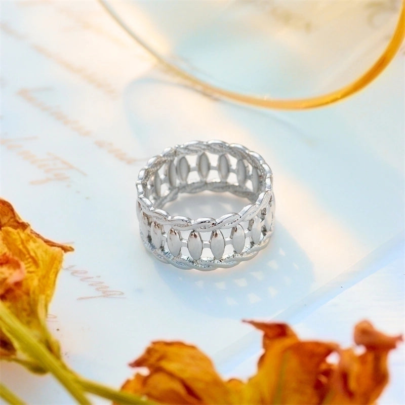 Basic Cross Star 304 Stainless Steel 18K Gold Plated Gold Plated Stainless Steel Rings