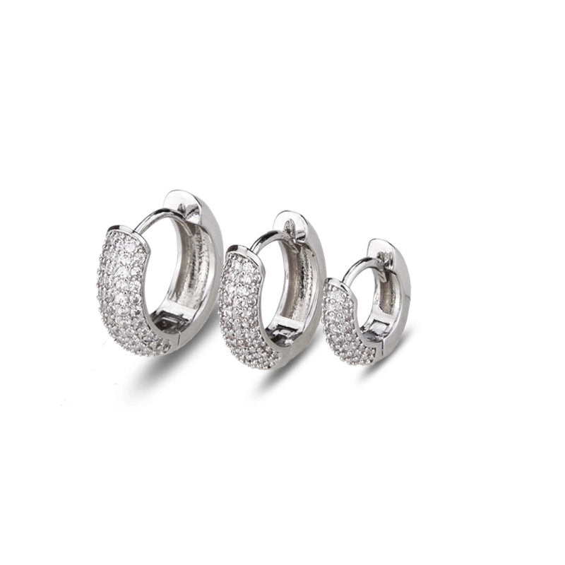 Minimalist Circle Copper Zircon 18K Gold Plated Earrings