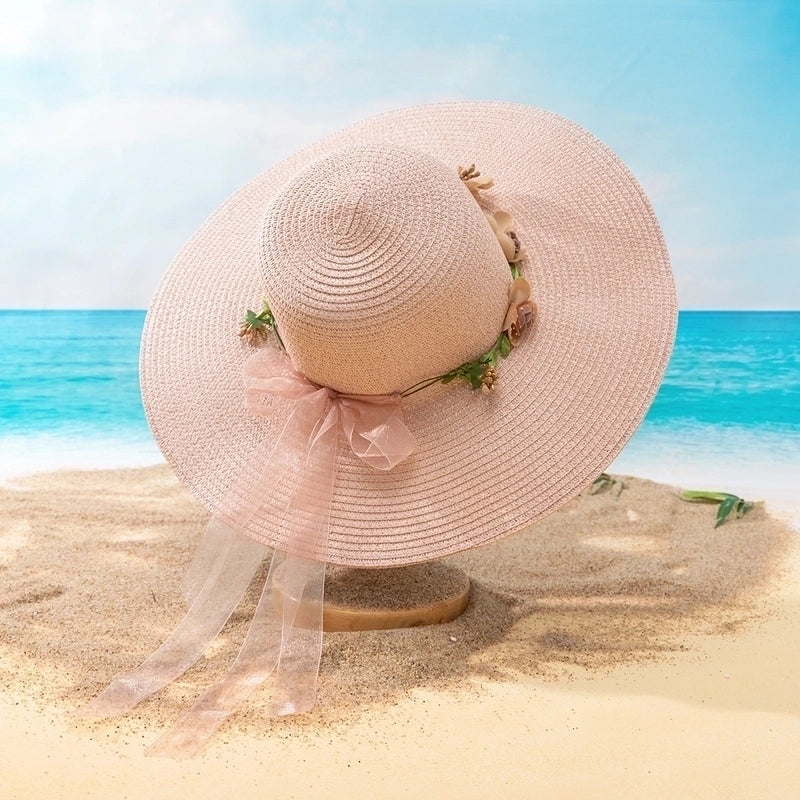 Unisex Fashion Flowers Straw Hat