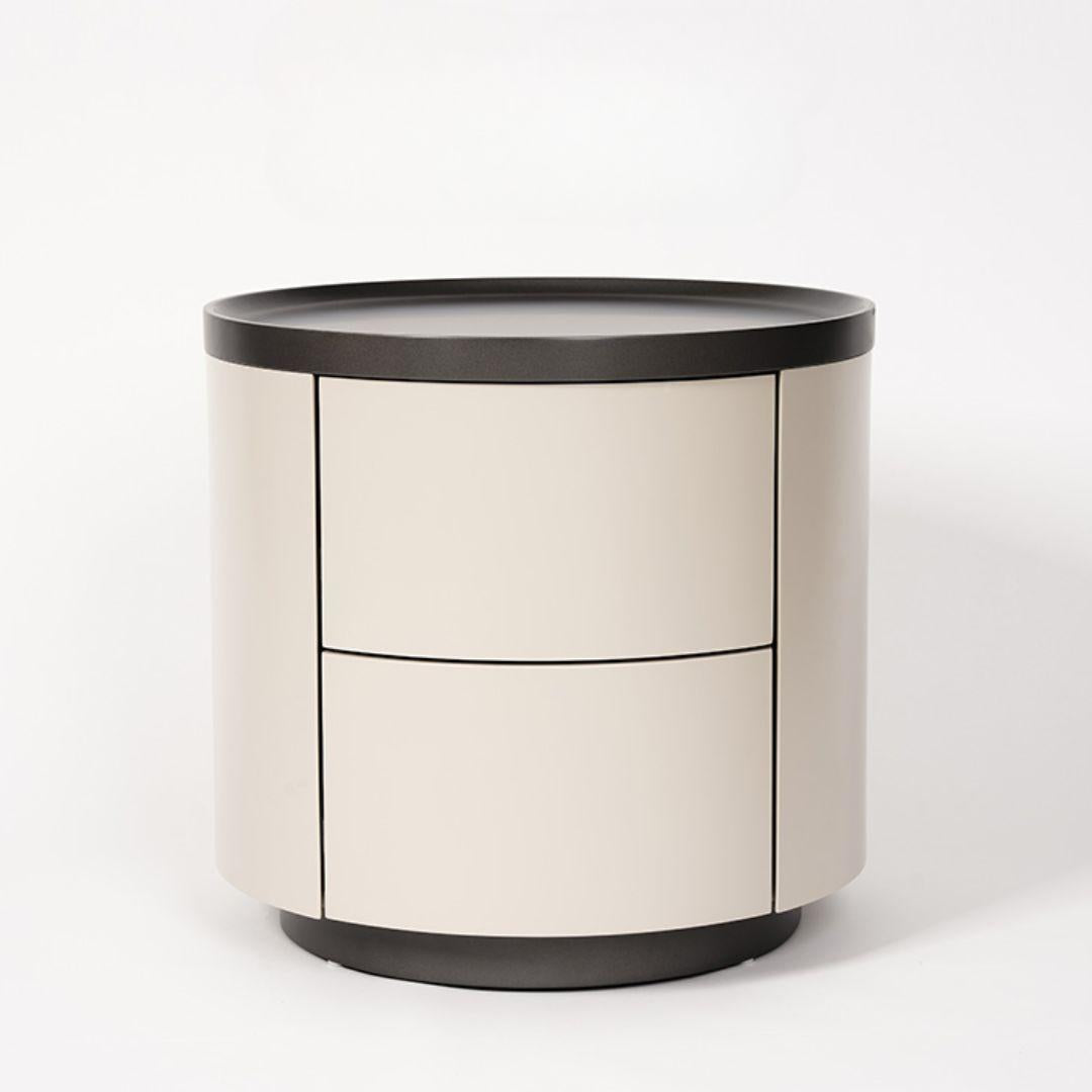 Ellie Cream Style Round Nightstand
