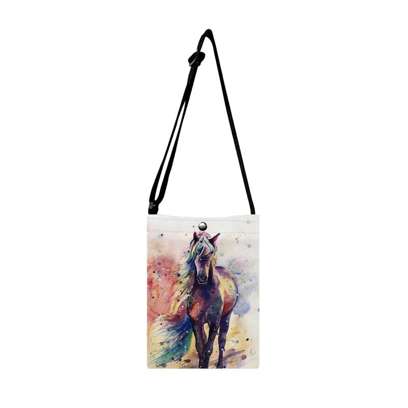 Women's Small Textured Velvet Animal Vacation Classic Style Square Magnetic Buckle Crossbody Bag
