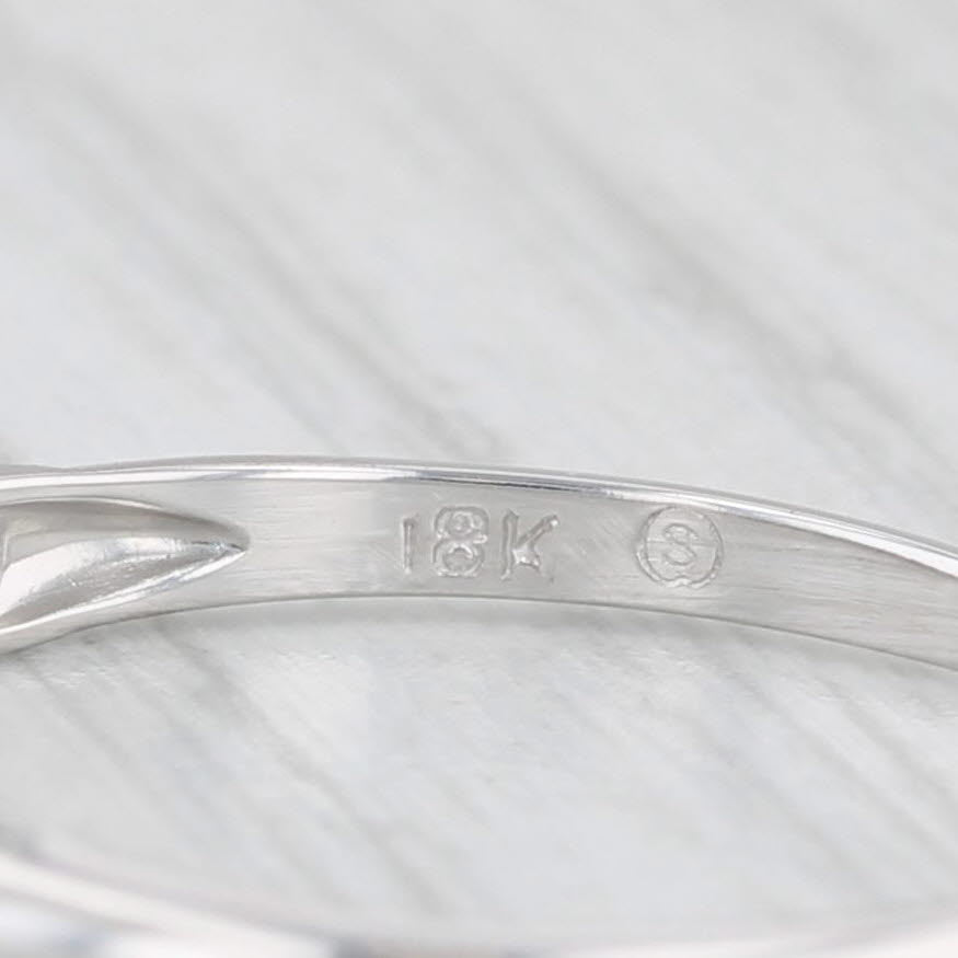 Vintage Diamond Ring 18k White Gold Size 7.25 Wedding Band Stackable