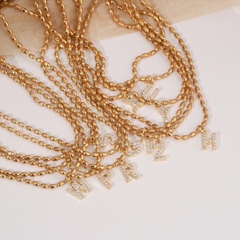 Shiny Letter Letter 304 Stainless Steel Necklace