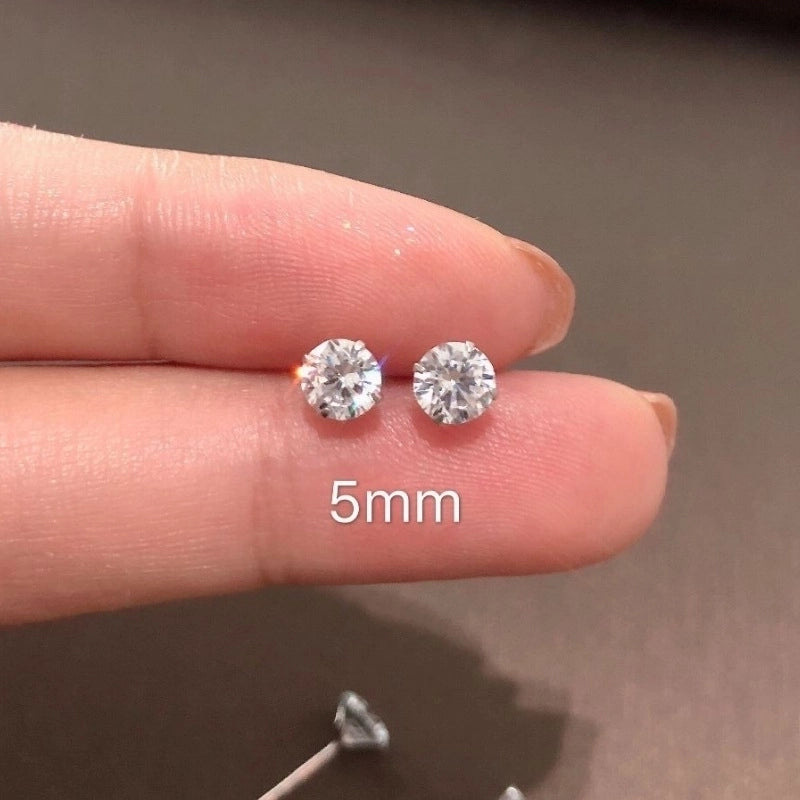 1 Pair Minimalist U Shape Plating Brass Zircon Ear Studs