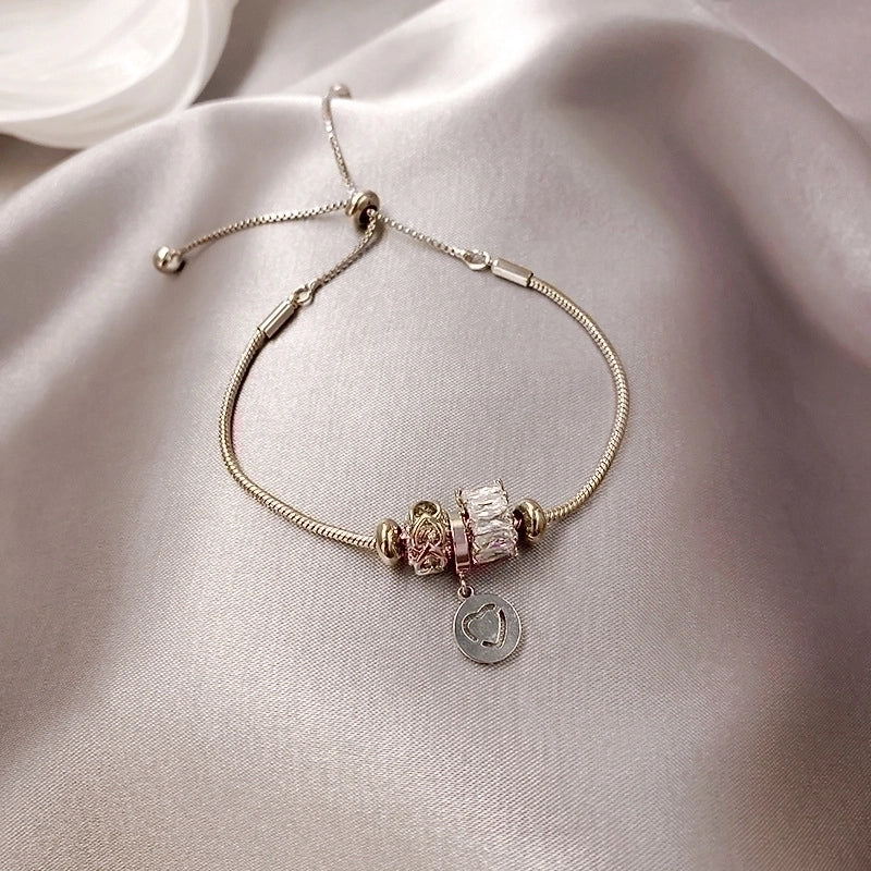 Minimalist Star Titanium Steel Metal Rhinestones Bracelets