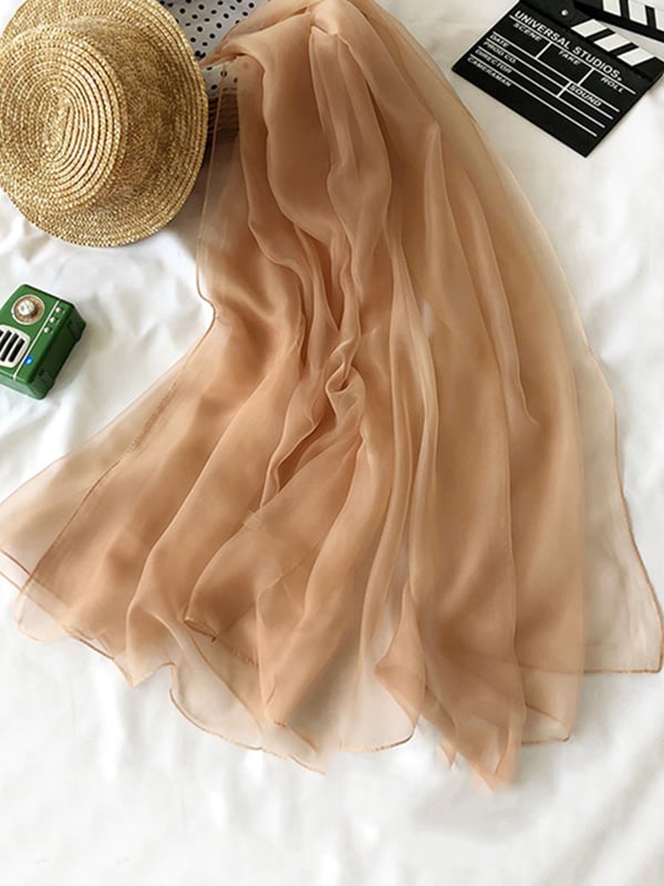 Sun-Protection See-Through Solid Color Shawl&Scarf