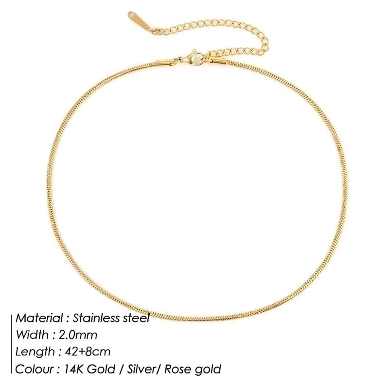 Stainless Steel 14K Gold Plated Fashion Plating U Shape Necklace