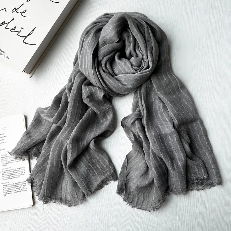 Unisex Sweet Stripe Viscose Fiber Scarf