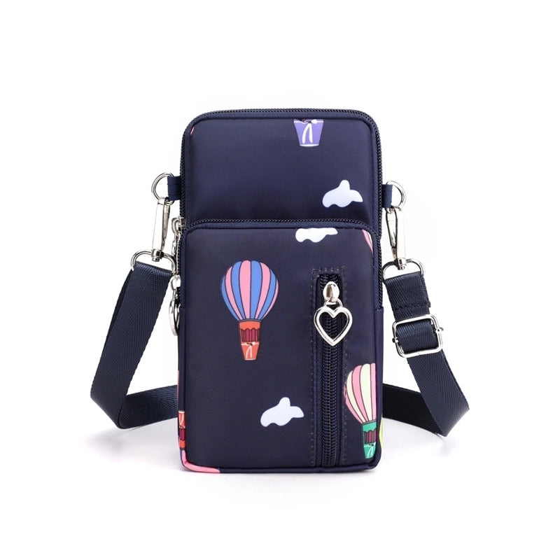 Women'S Nylon Solid Color Fashion Zipper Phone Wallet