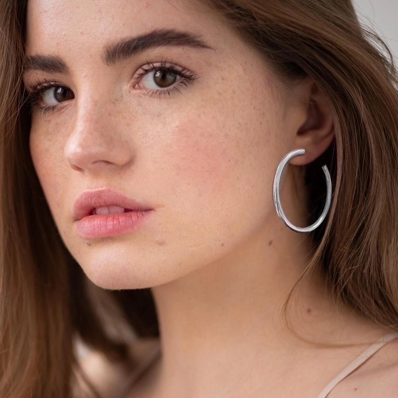 1 Pair Minimalist Solid Color 304 Stainless Steel Gold Plated Stainless Steel Earrings
