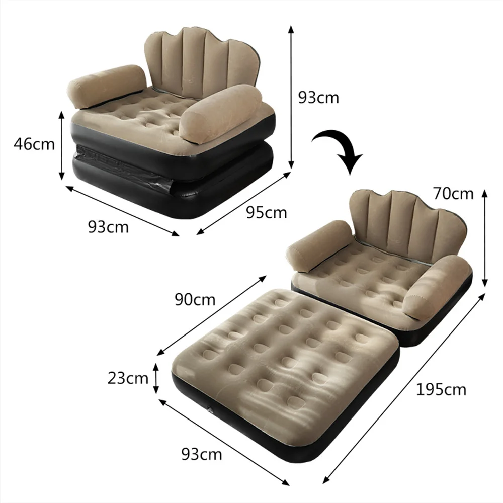 INFLATABLE BEAN BAG SOFA OUTDOOR FOLDABLE MATTRESS RECLINER FOOTSTOOL CHAIR