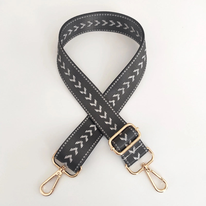 New Nylon Silver String Arrow Wide Shoulder Strap Adjustable Shoulder Crossbody Women Bag Accessories Bag Strap Replacement Long Strap