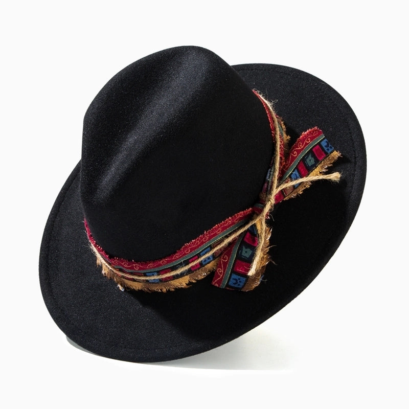Unisex Casual Elegant Solid Color Flat Eaves Fedora Hat
