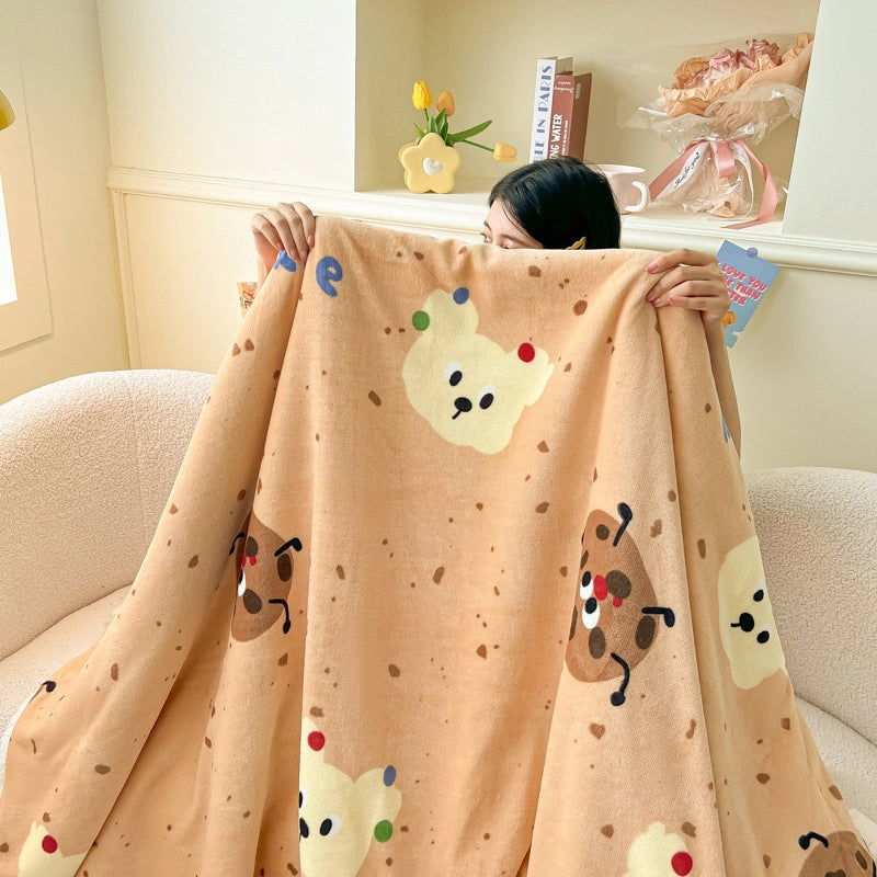 Casual Elegant Animal Heart Shape Milk Fiber Blanket Bedding
