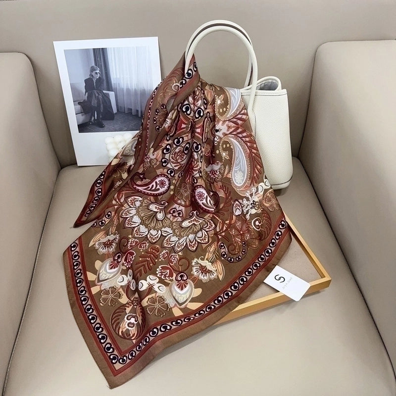 Summer New Printed Small Square Scarf Women's Shirt Fashion Scarf Decorative Silk Scarf Factory