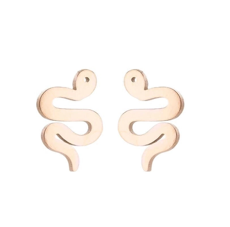 Minimalist Animal 304 Stainless Steel No Inlaid 18K Gold Plated Ear Studs