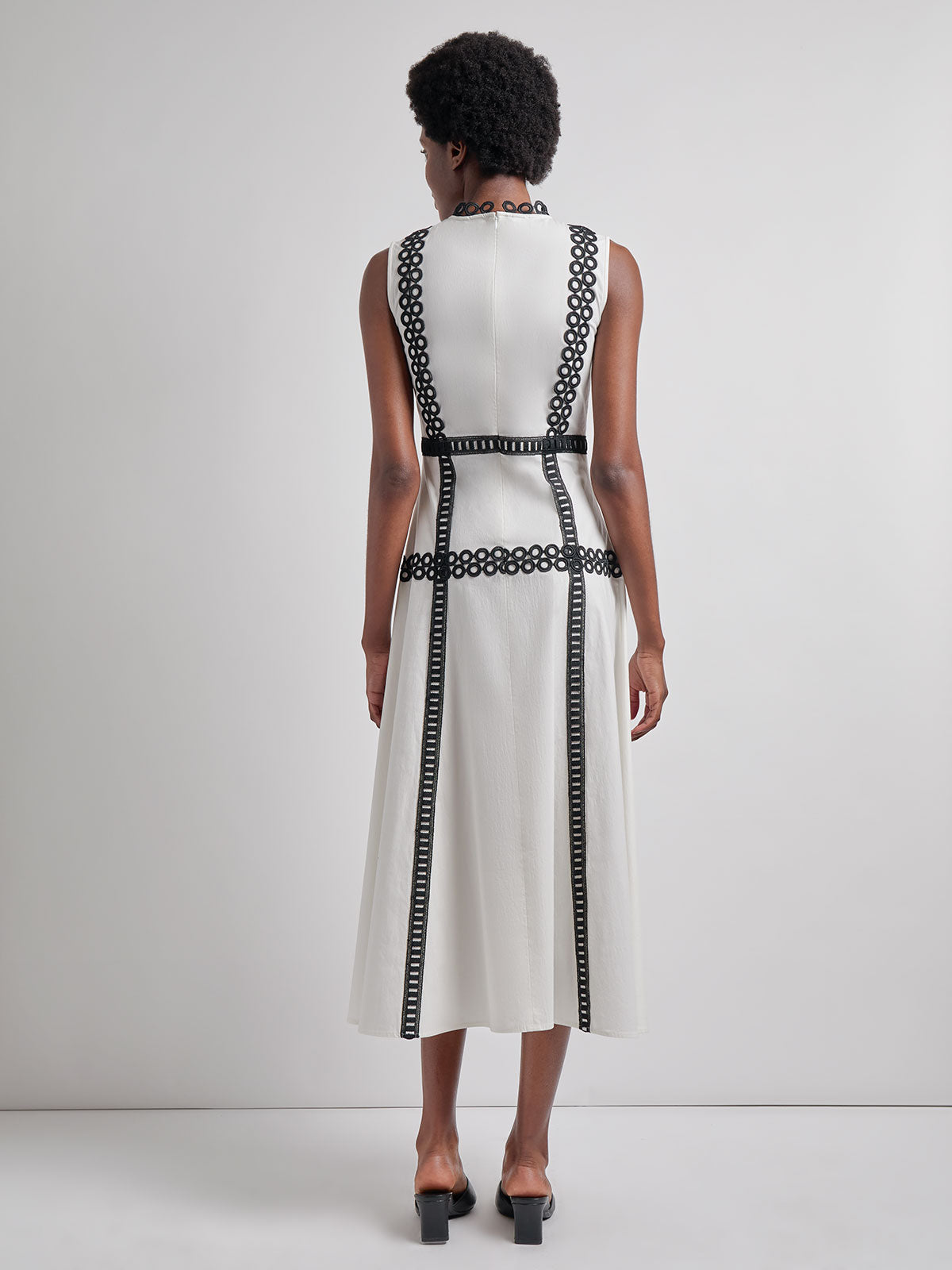 Fit & Flare Cotton Eyelet Trim Maxi Dress - Modern Fit