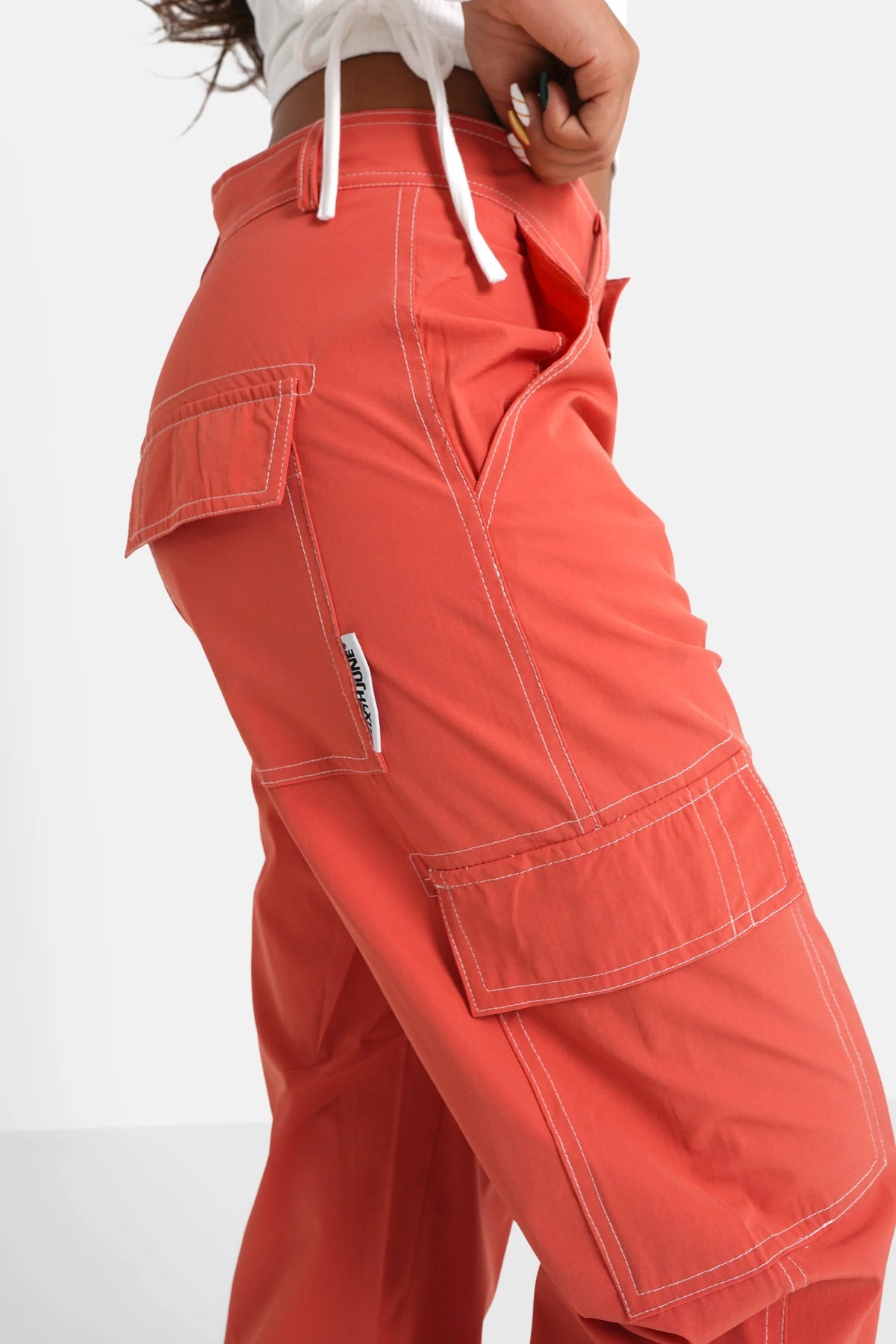 DEMI FLUID CARGO PANTS _ orange