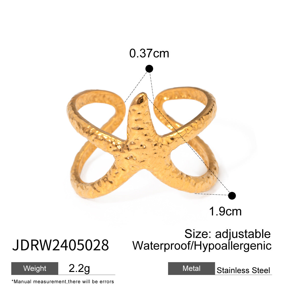 Jie Ding Ocean Ring Titanium Steel Open Bracelet Women'S Niche Stainless Steel