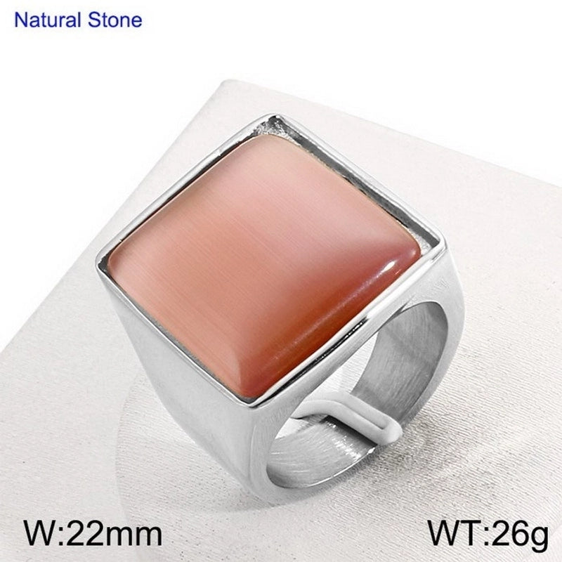 Vintage Style Geometric Square Stainless Steel 18K Gold Plated Plating Rings